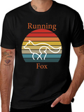 Running Fox T-Shirt Retro Style Tee