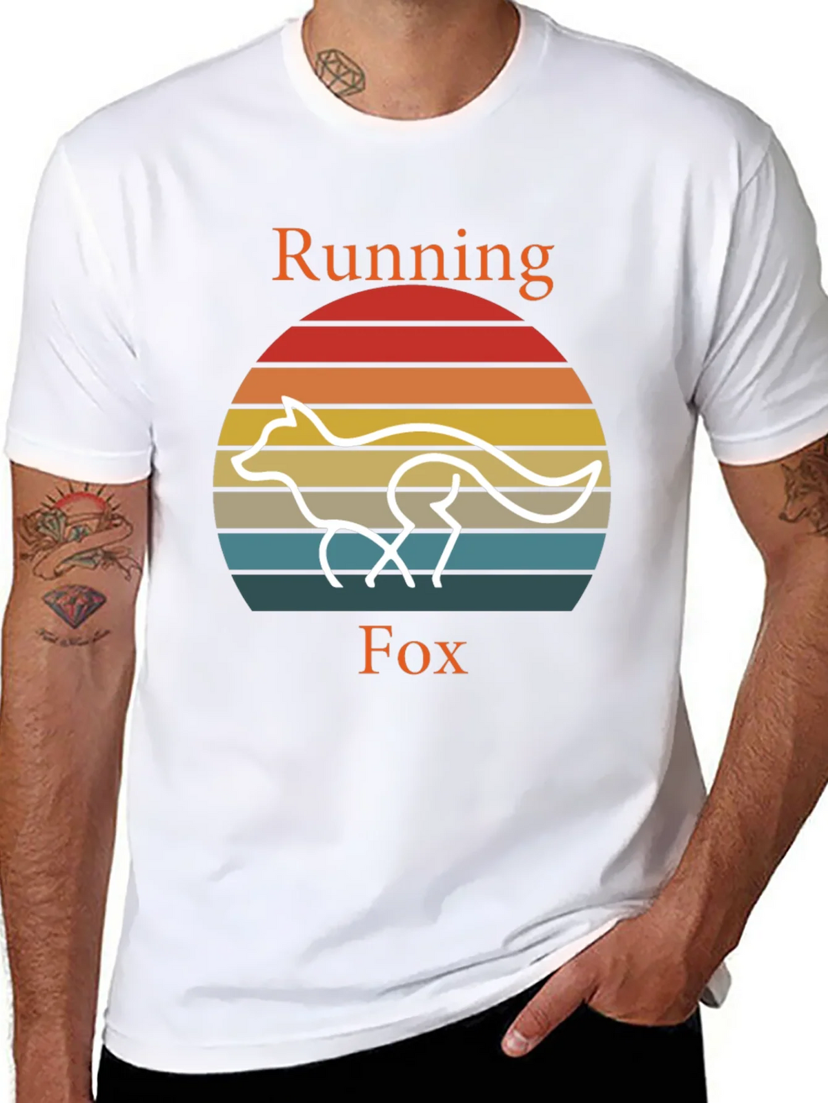 Running Fox T-Shirt Retro Style Tee