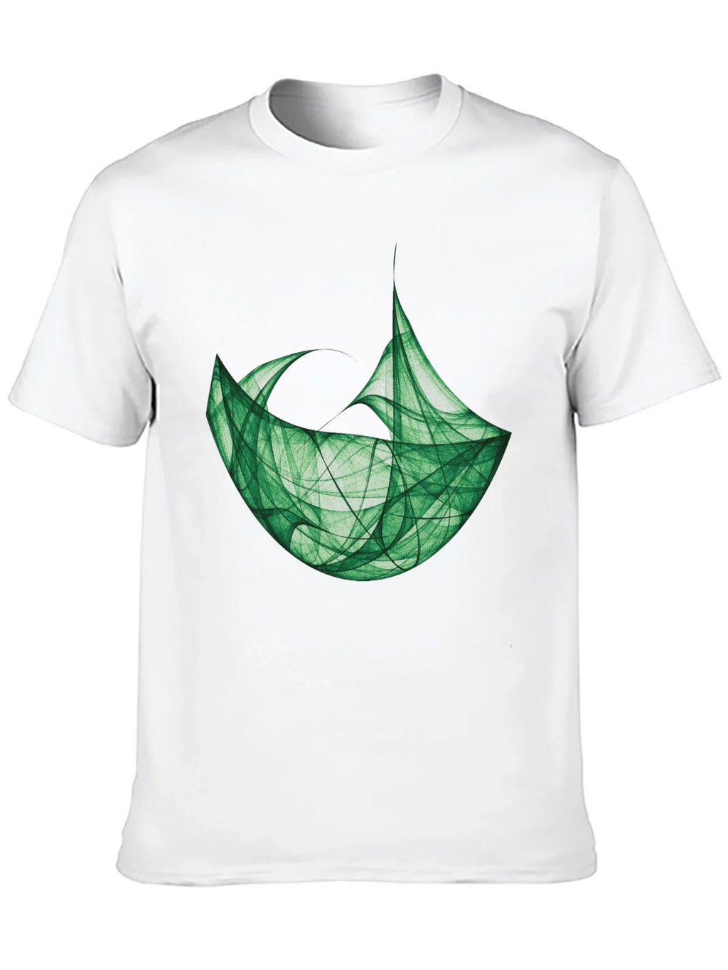 Abstract Green Graphic Black T-Shirt