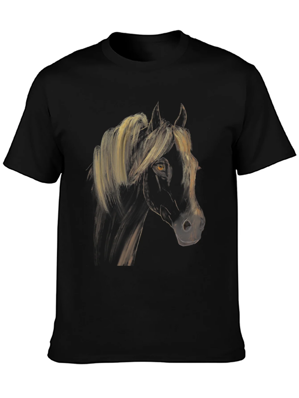 Black Horse Graphic Tee - Stylish Equestrian Shirt