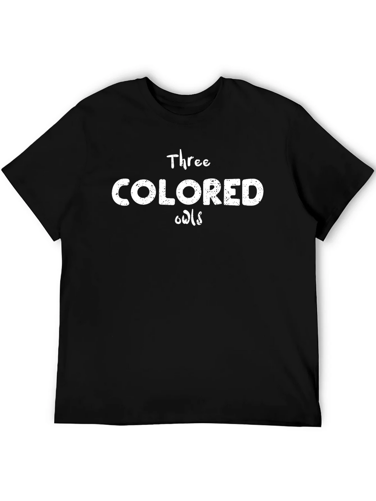Three Colored Owls Graphic Tee - Black