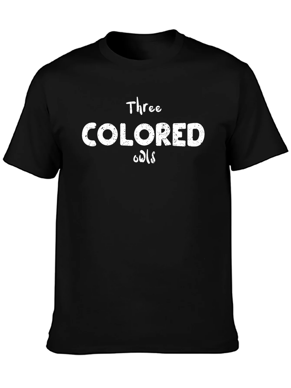 Three Colored Owls Graphic Tee - Black