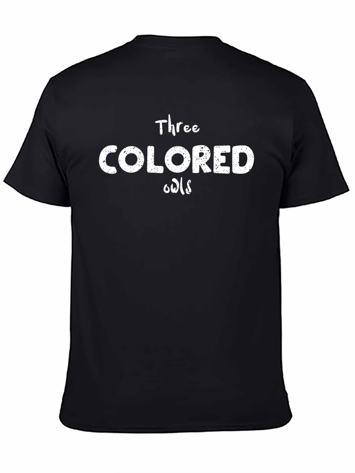 Three Colored Owls Graphic Tee - Black
