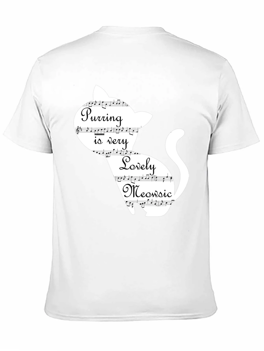 Purring Lovely Meowsic Cat Graphic T-Shirt