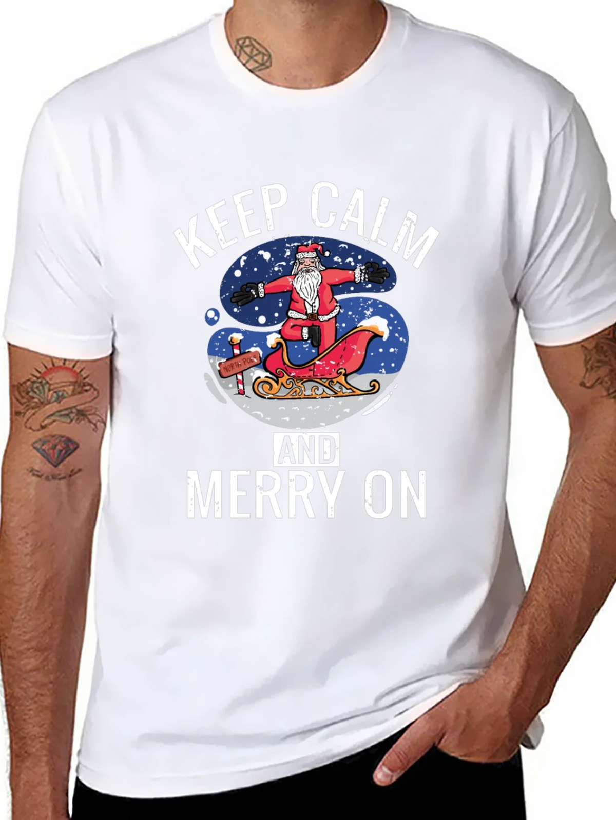 Keep Calm and Merry On Christmas T-Shirt