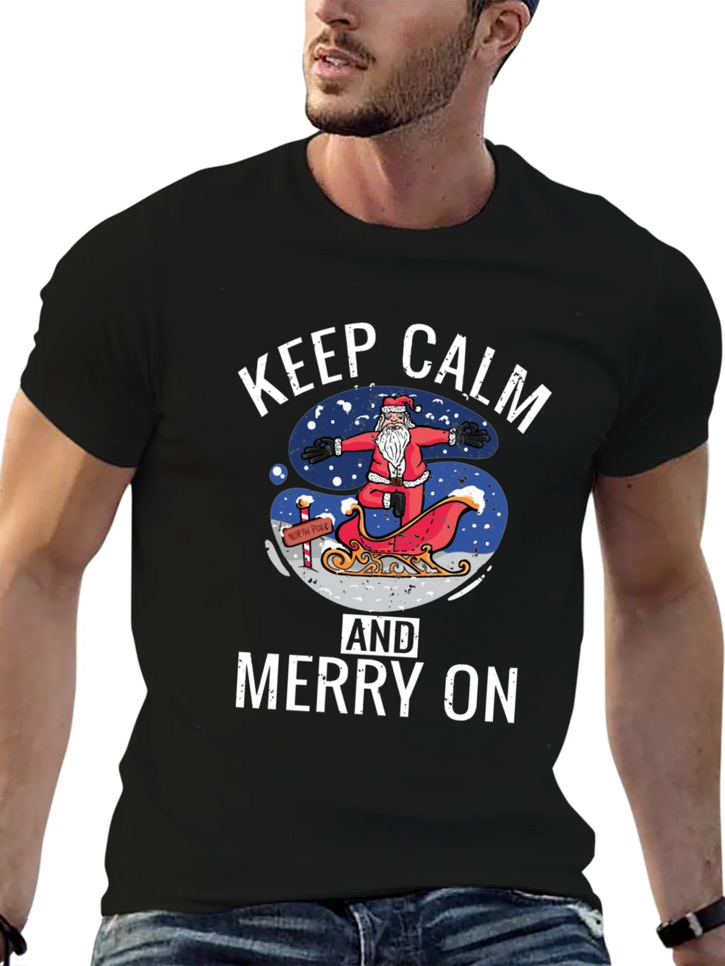 Keep Calm and Merry On Christmas T-Shirt
