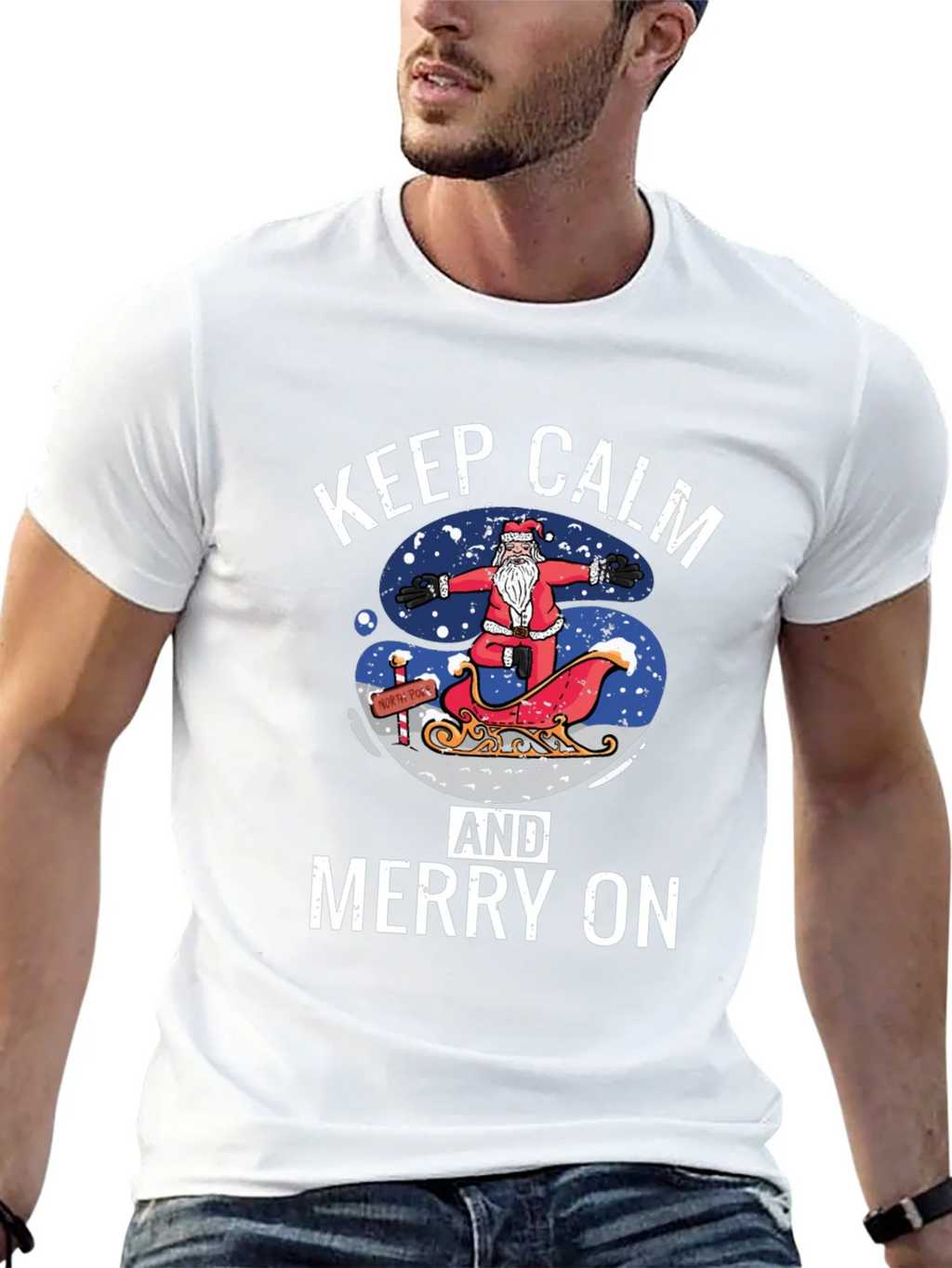 Keep Calm and Merry On Christmas T-Shirt