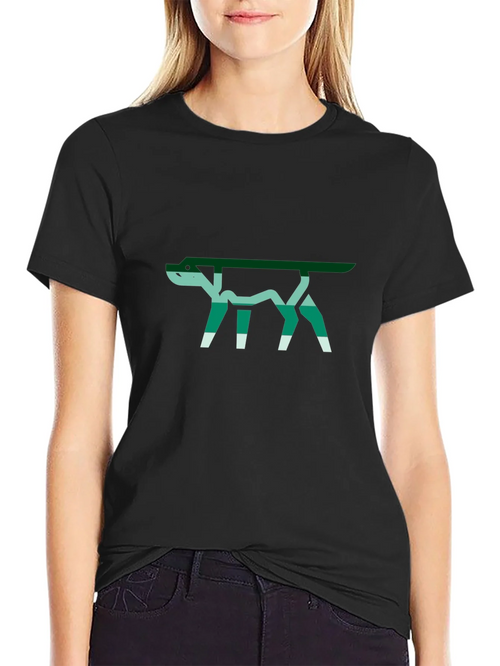 Abstract Dog Graphic Tee - Stylish Black T-Shirt