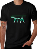 Abstract Dog Graphic Tee - Stylish Black T-Shirt