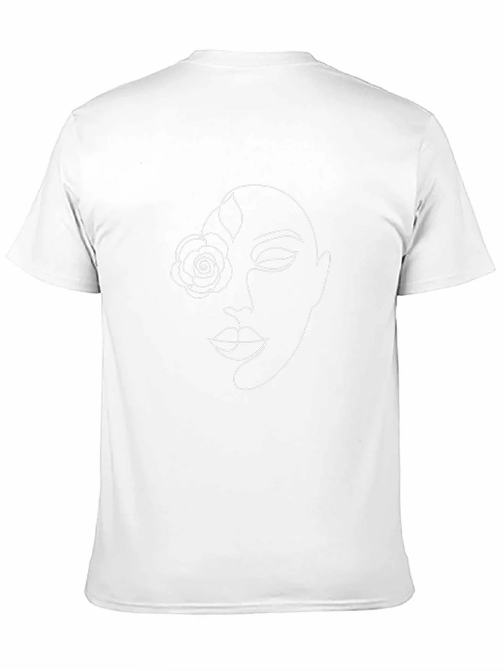 Abstract Face Line Art Graphic Tee - Black