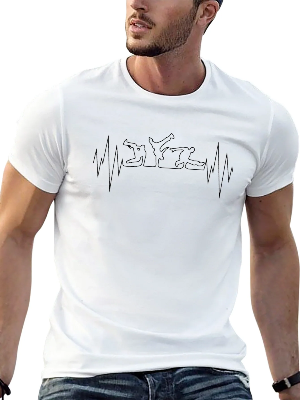 Martial Arts Heartbeat T-Shirt - Black