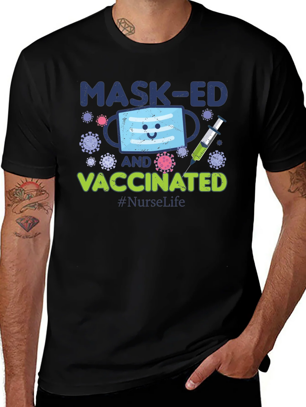 Masked and Vaccinated Graphic T-Shirt