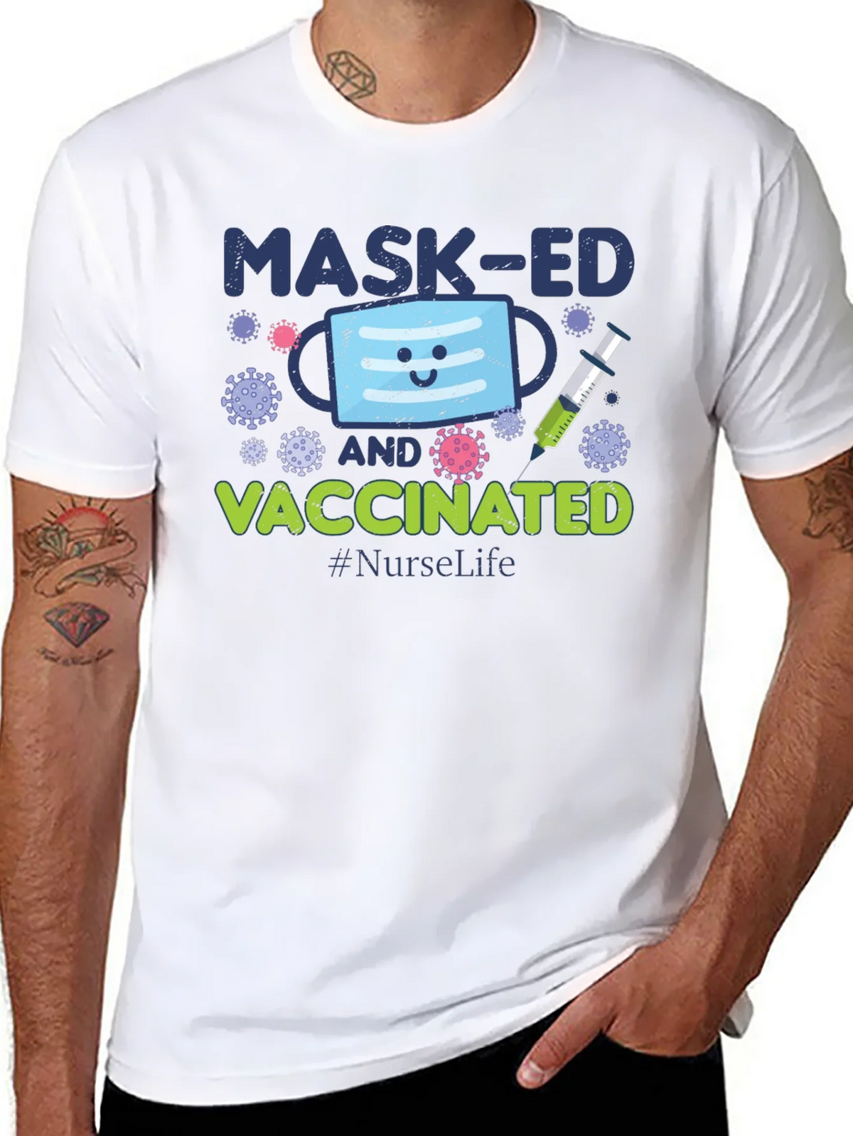 Masked and Vaccinated Graphic T-Shirt