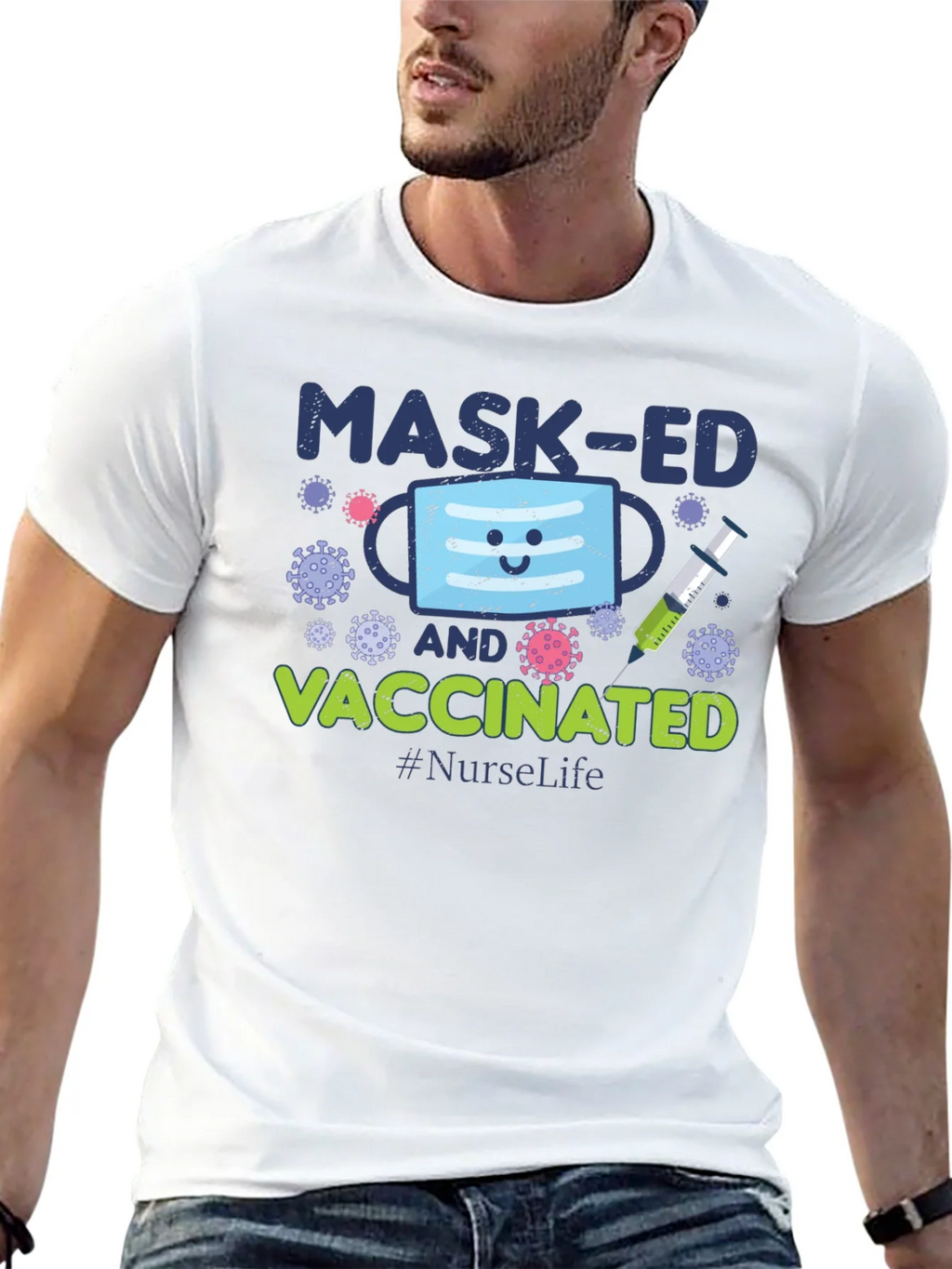 Masked and Vaccinated Graphic T-Shirt