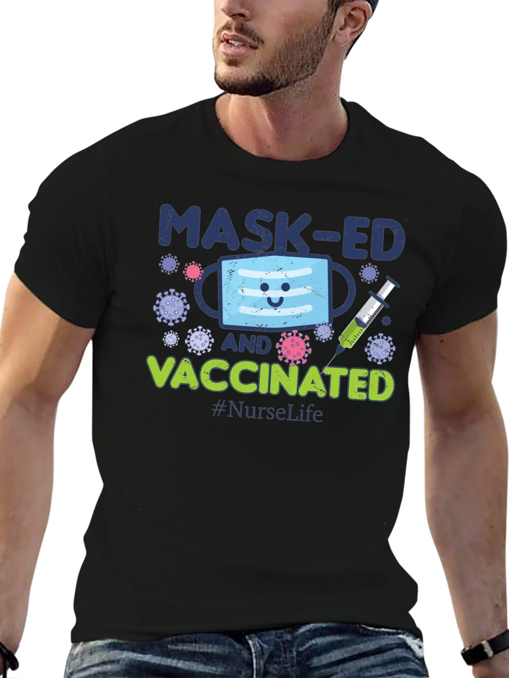 Masked and Vaccinated Graphic T-Shirt