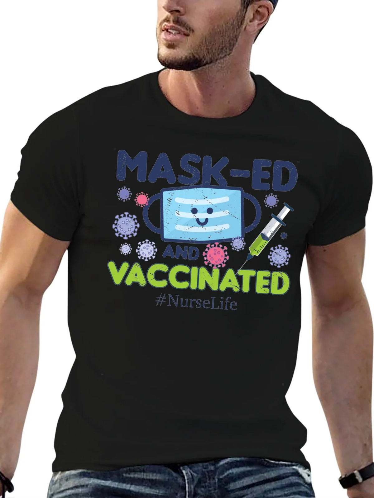 Masked and Vaccinated Graphic T-Shirt
