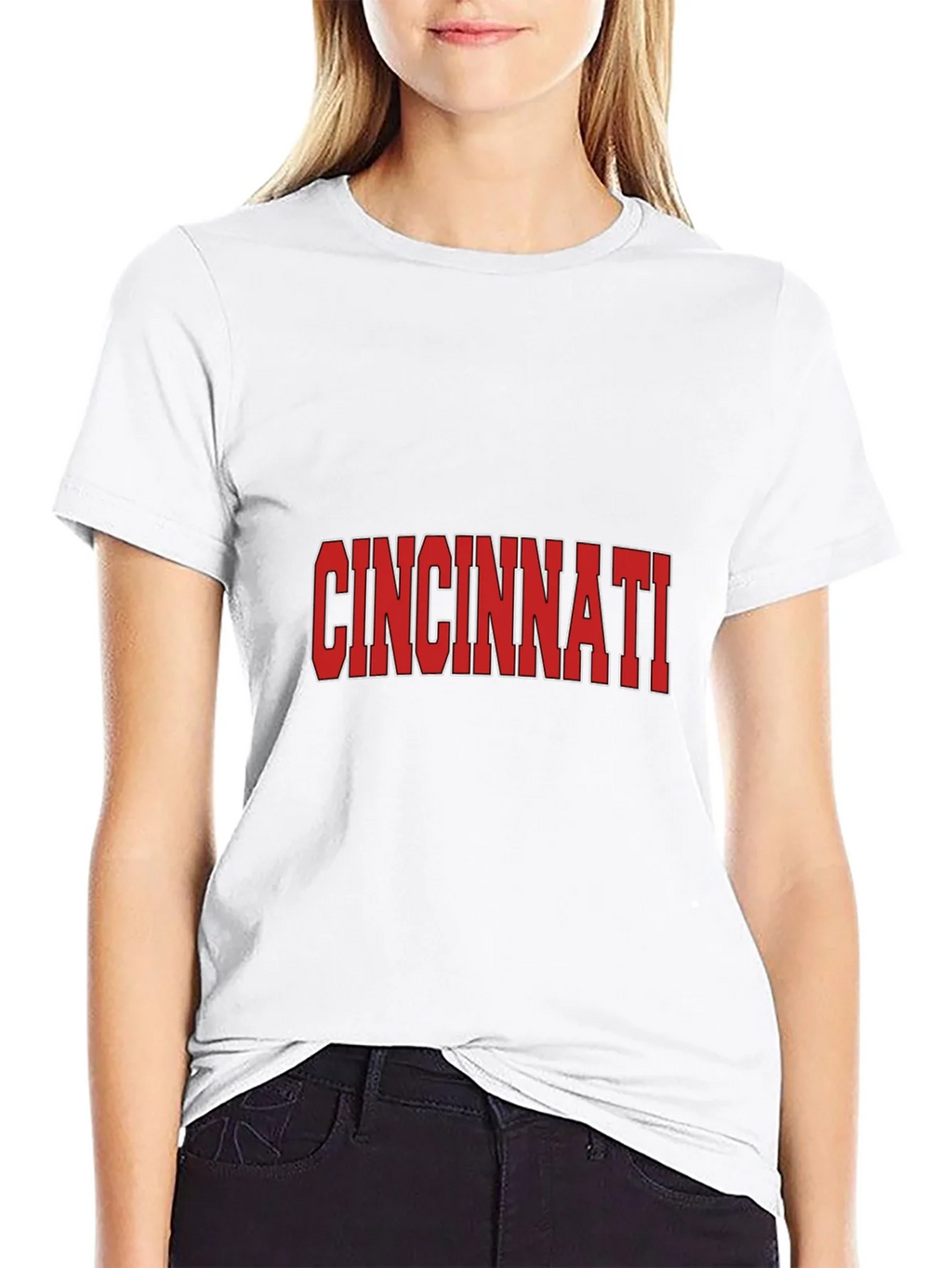 Cincinnati Reds Style Black T-Shirt