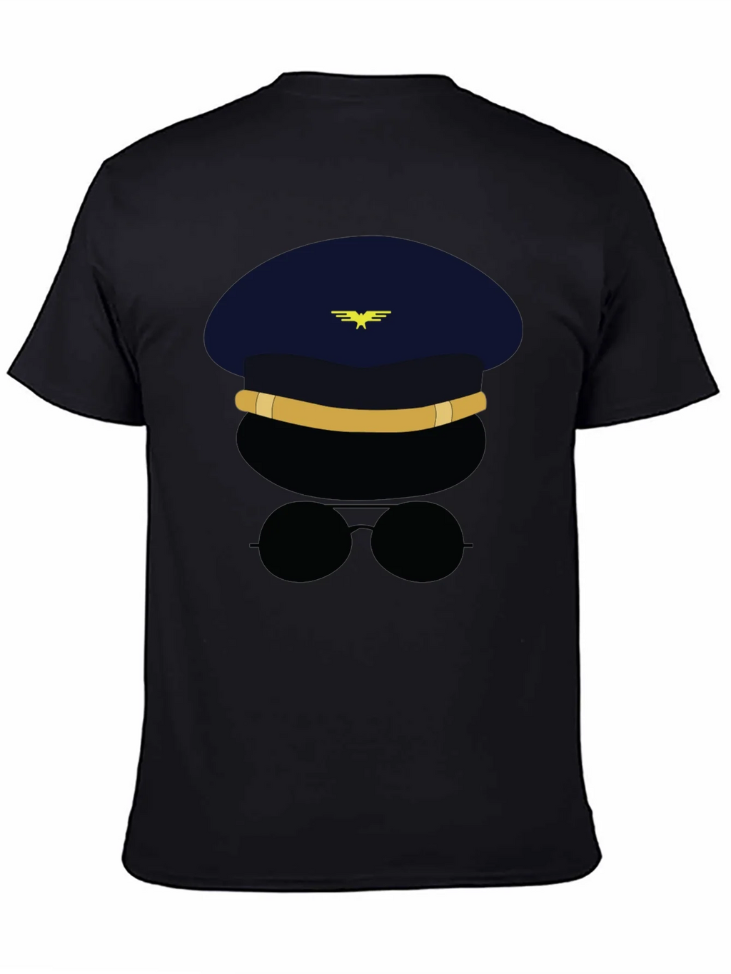 Pilot Character Graphic Black T-Shirt