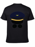 Pilot Character Graphic Black T-Shirt