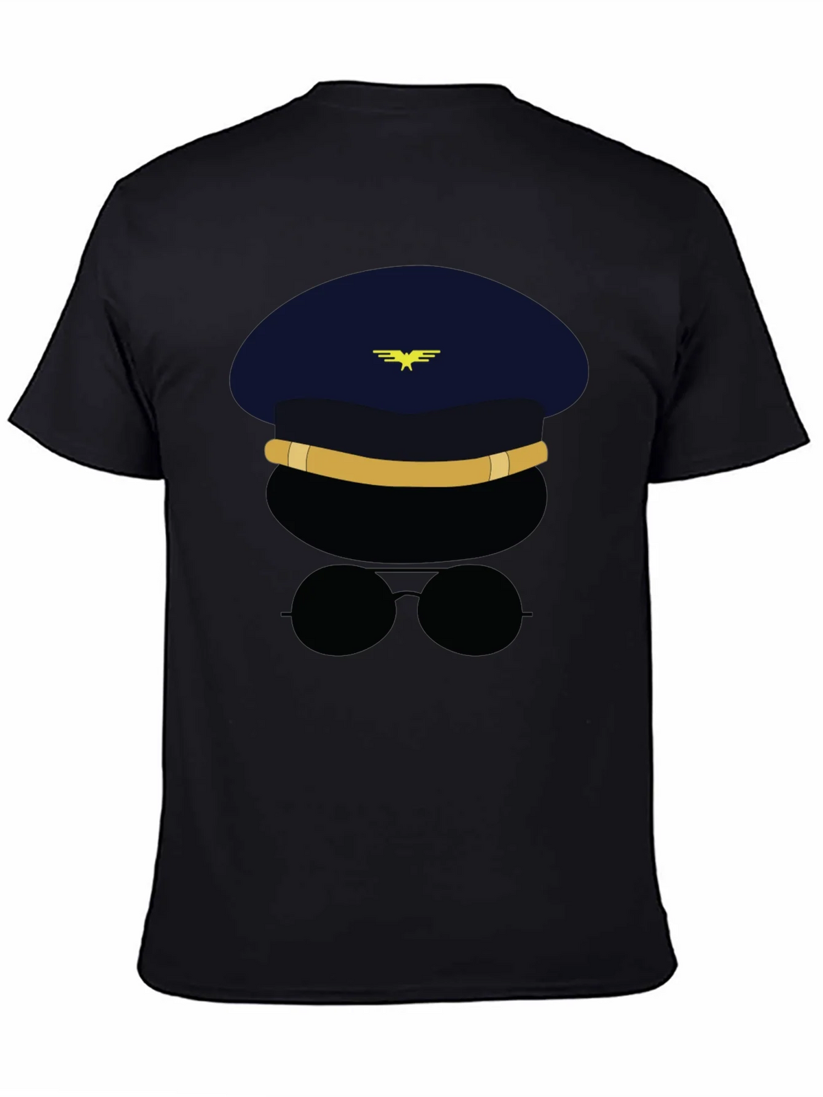 Pilot Character Graphic Black T-Shirt