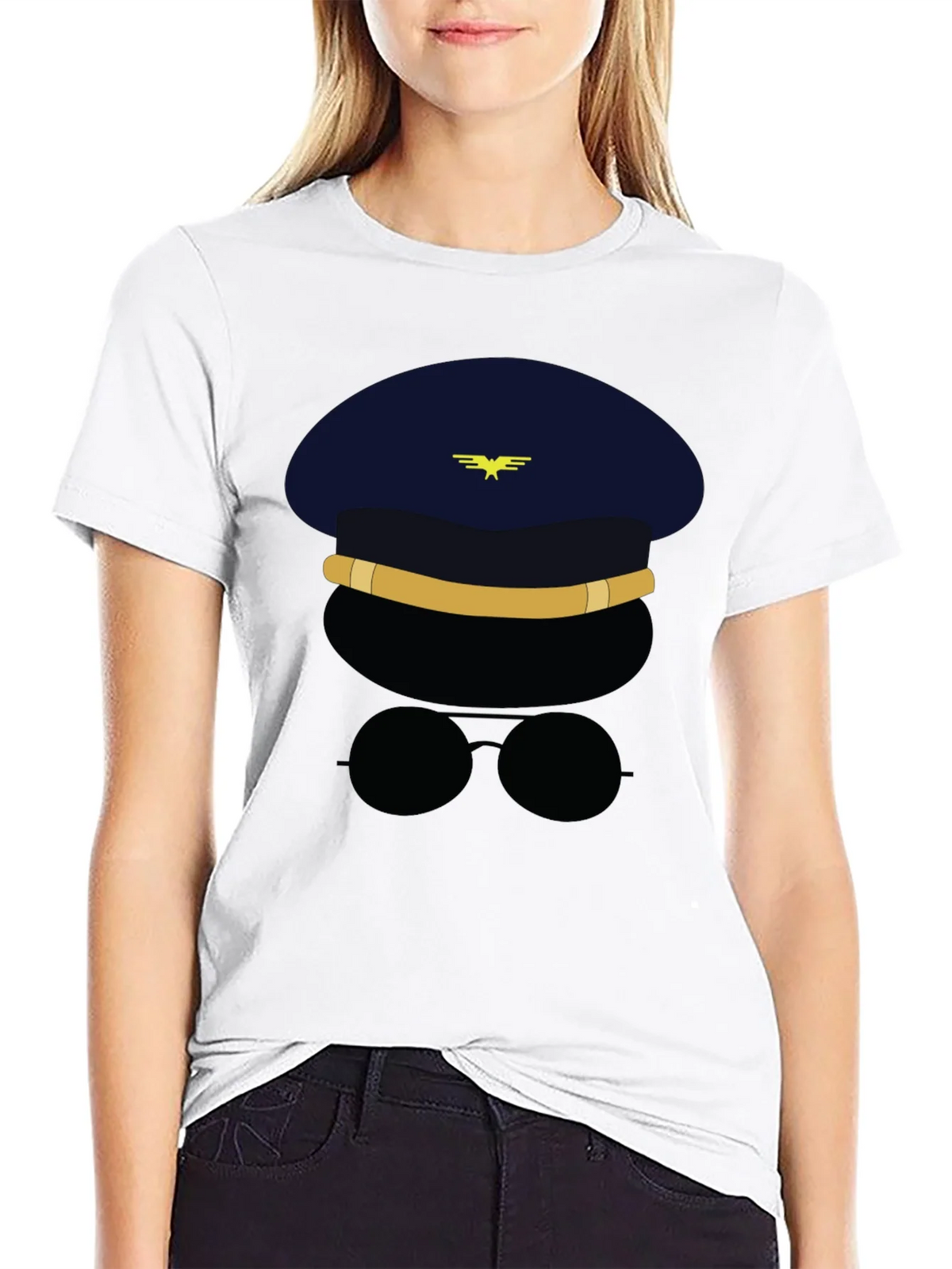 Pilot Character Graphic Black T-Shirt