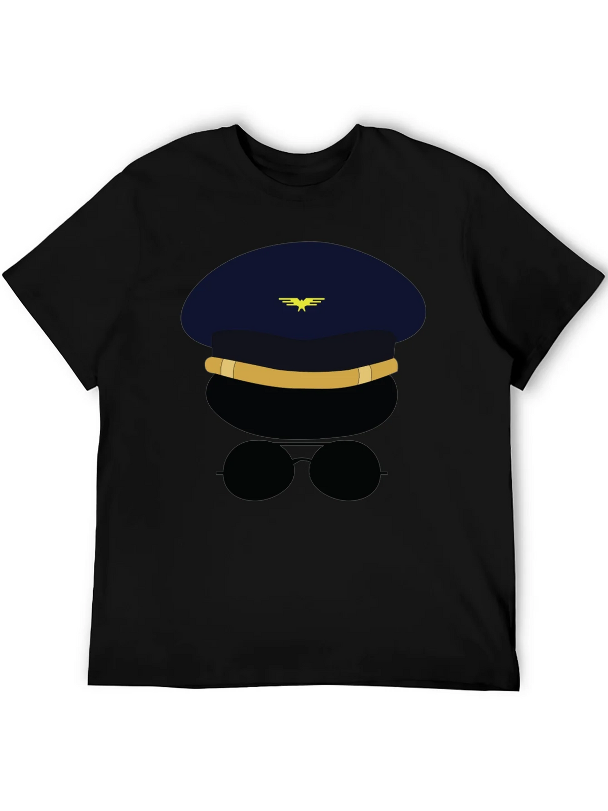 Pilot Character Graphic Black T-Shirt