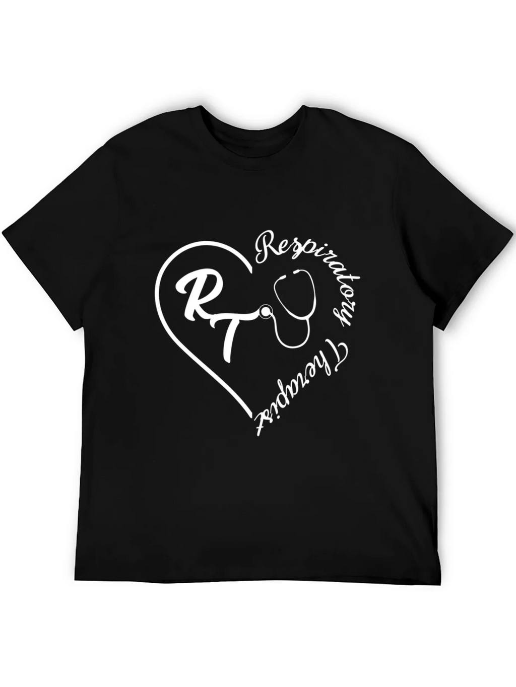 Respiratory Therapist Heart Graphic Tee - Black