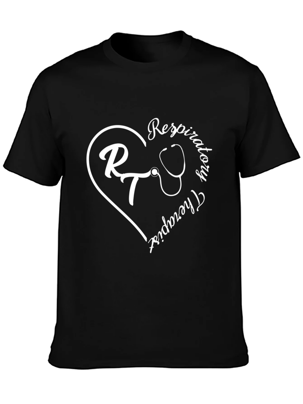 Respiratory Therapist Heart Graphic Tee - Black