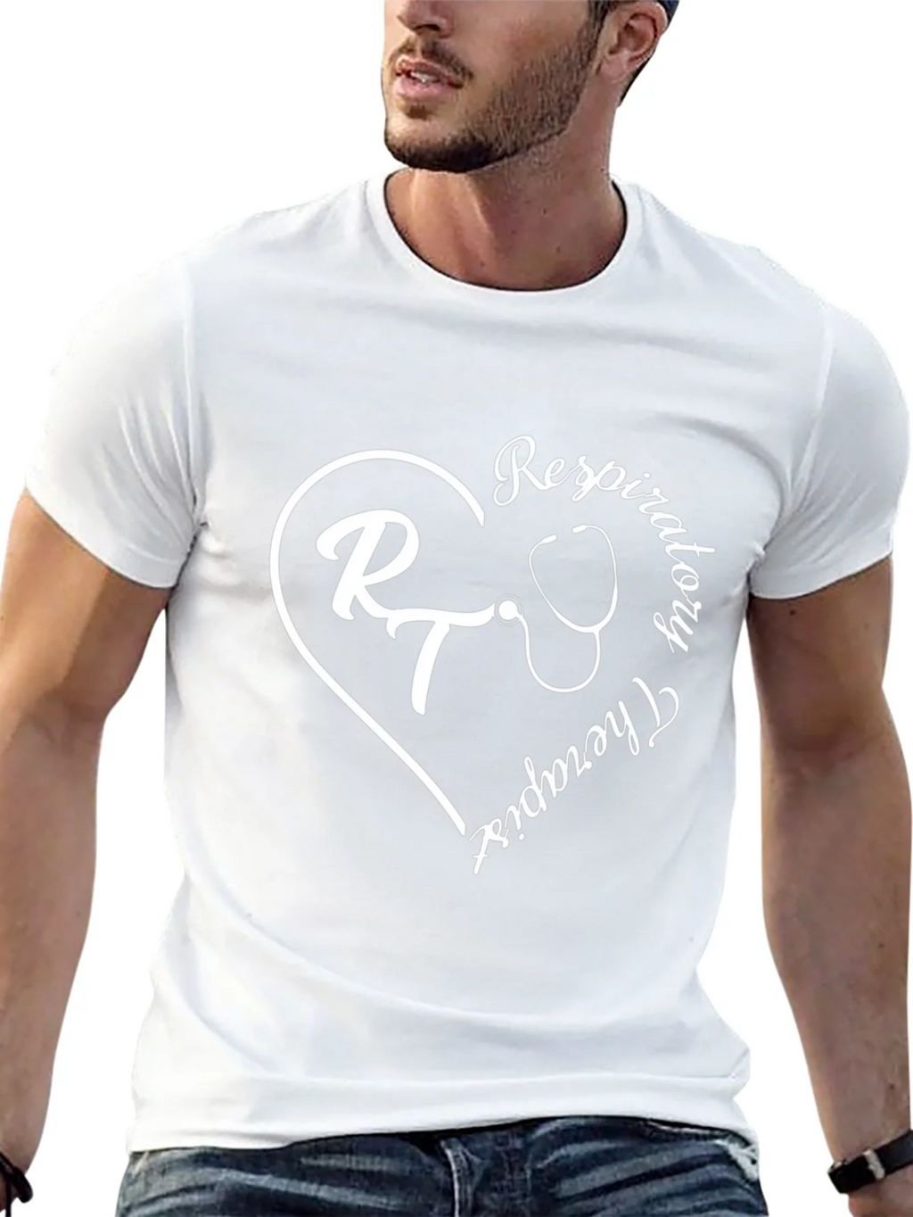 Respiratory Therapist Heart Graphic Tee - Black