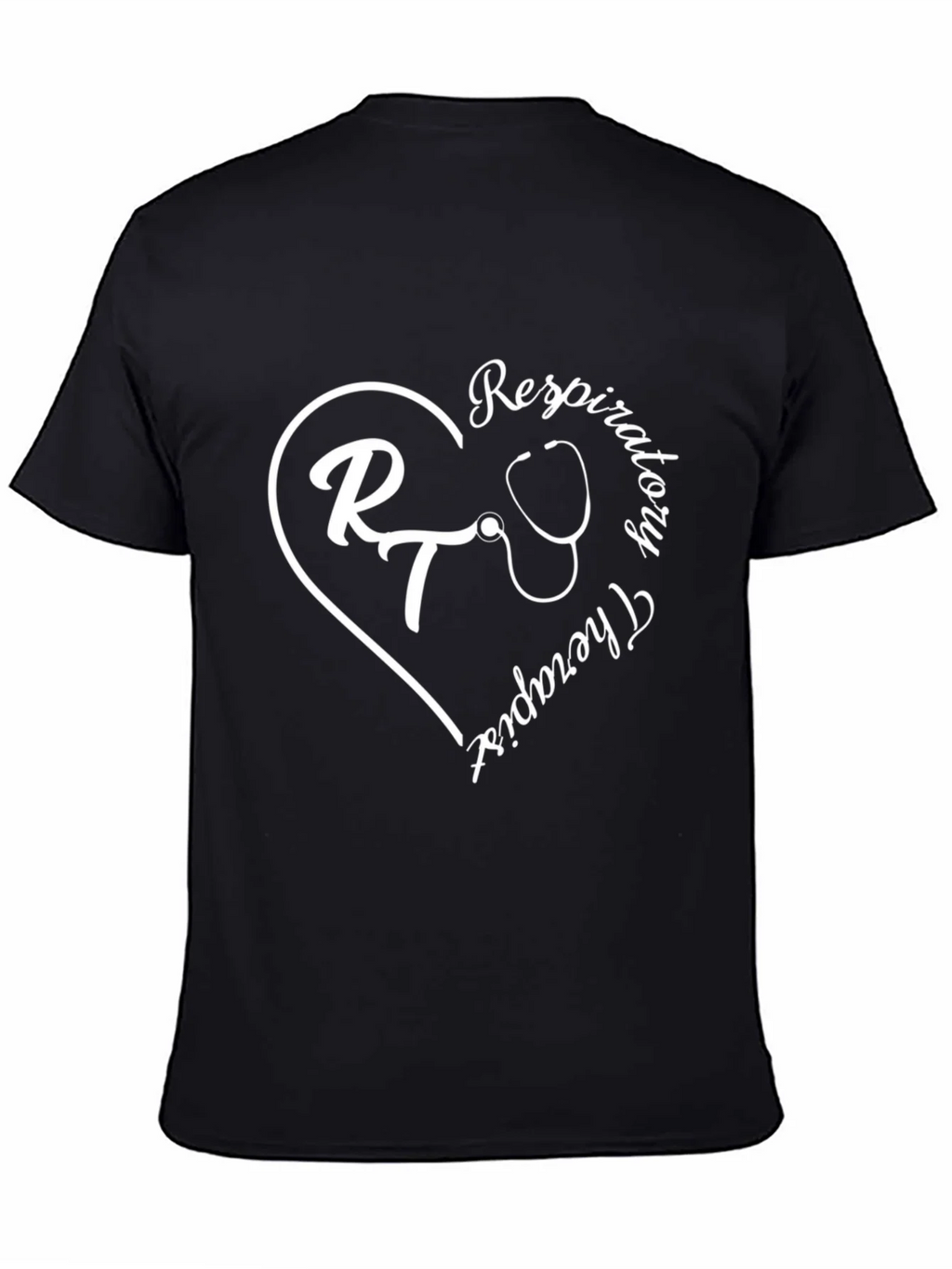 Respiratory Therapist Heart Graphic Tee - Black