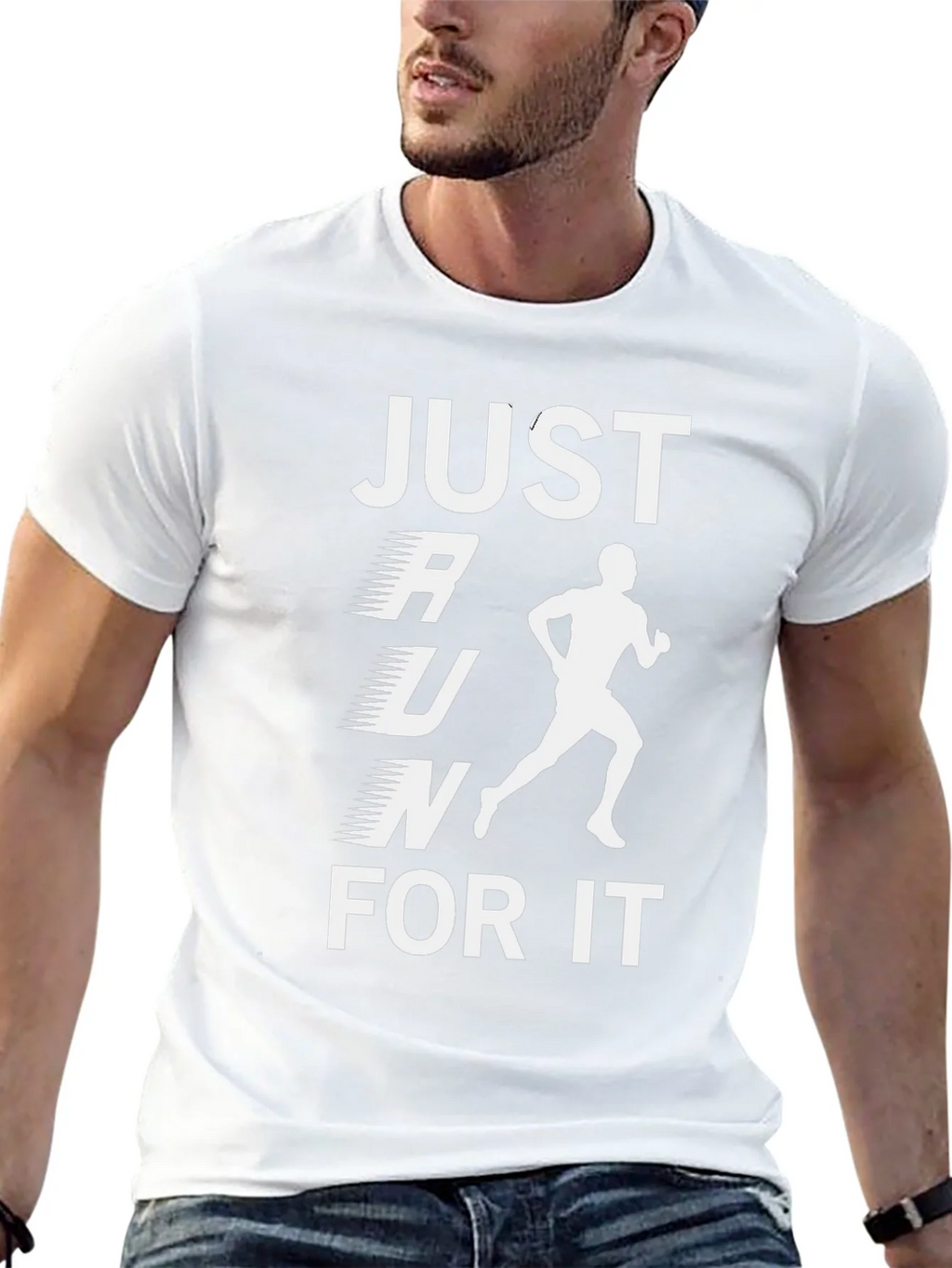 Just Run For It Black Graphic T-Shirt