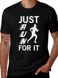 Just Run For It Black Graphic T-Shirt