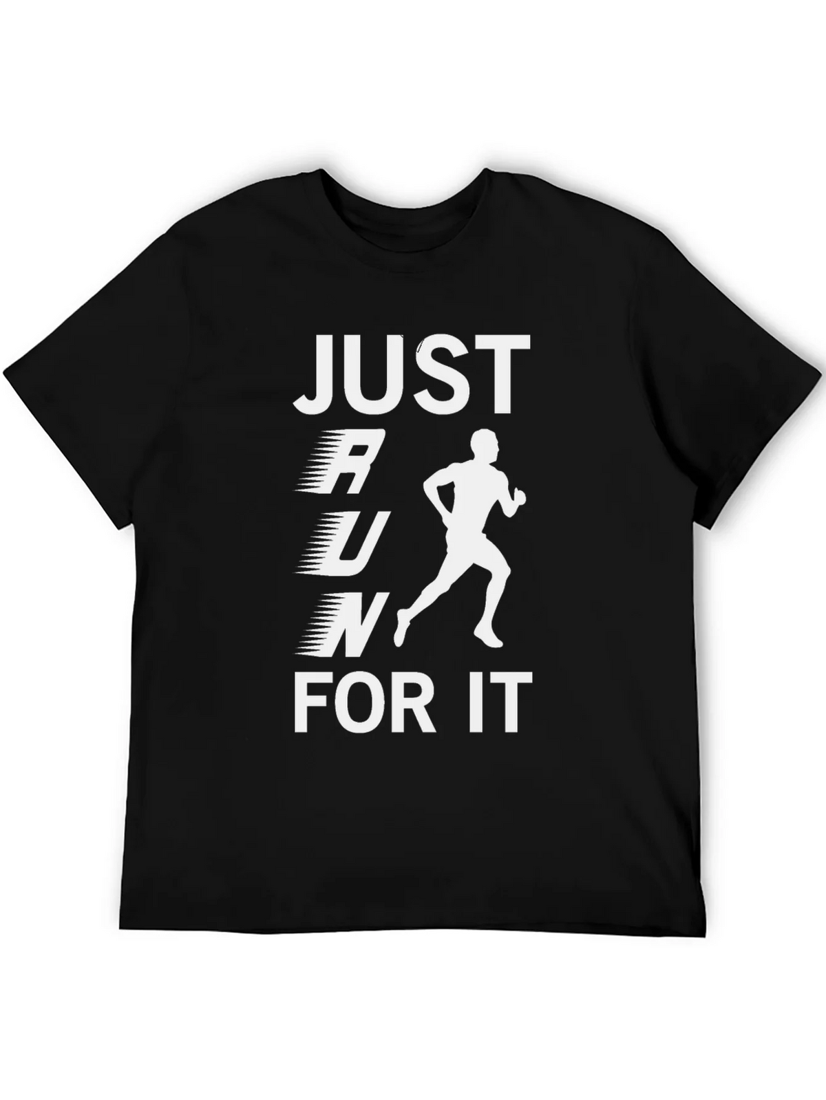 Just Run For It Black Graphic T-Shirt