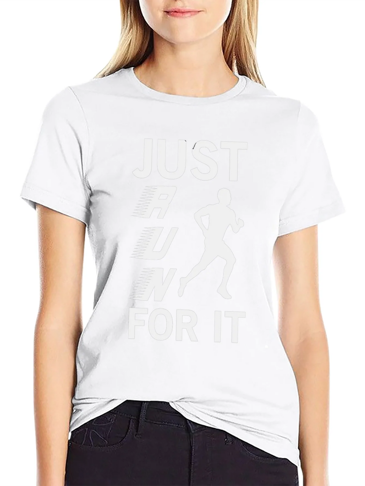Just Run For It Black Graphic T-Shirt