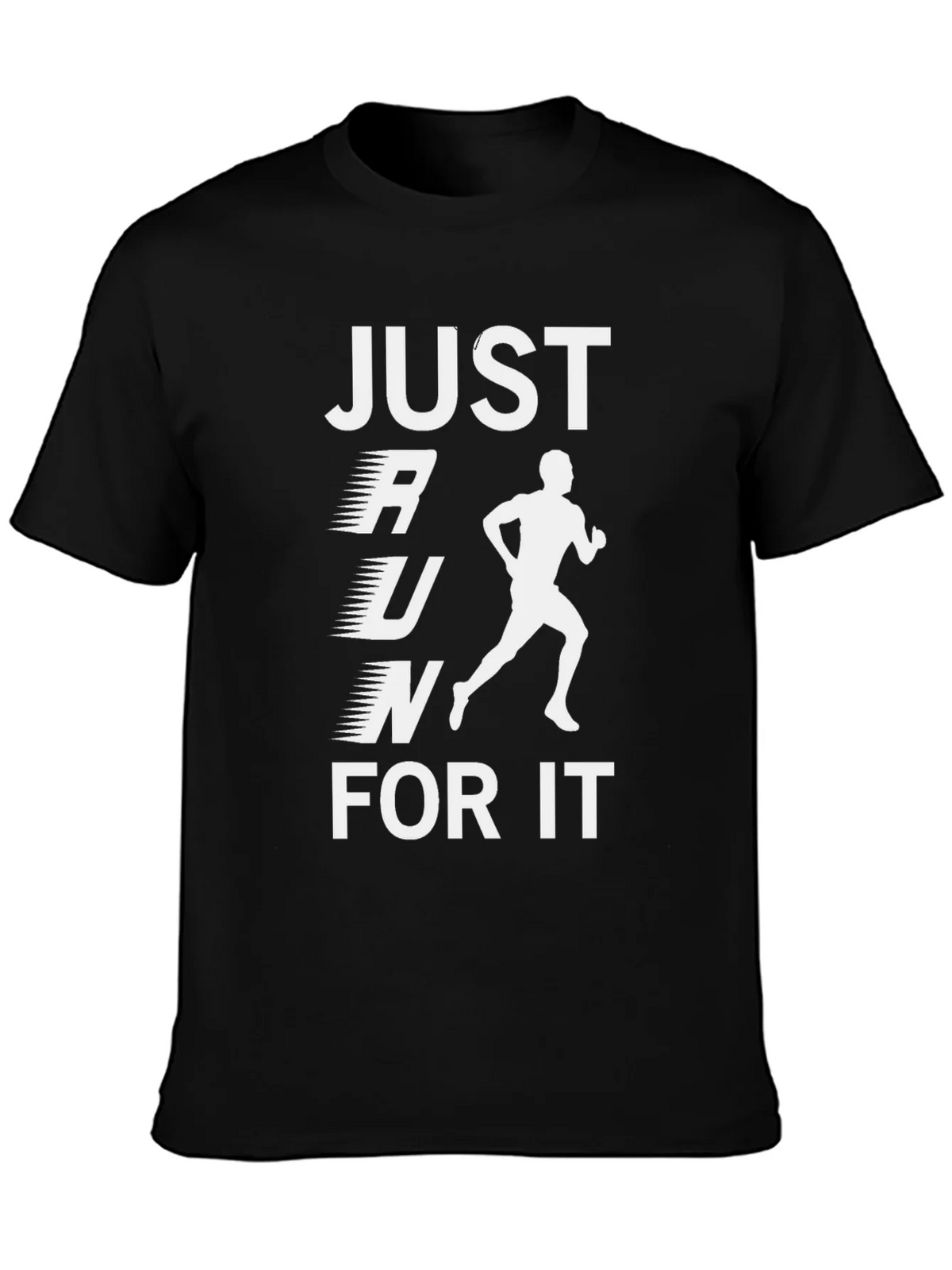 Just Run For It Black Graphic T-Shirt