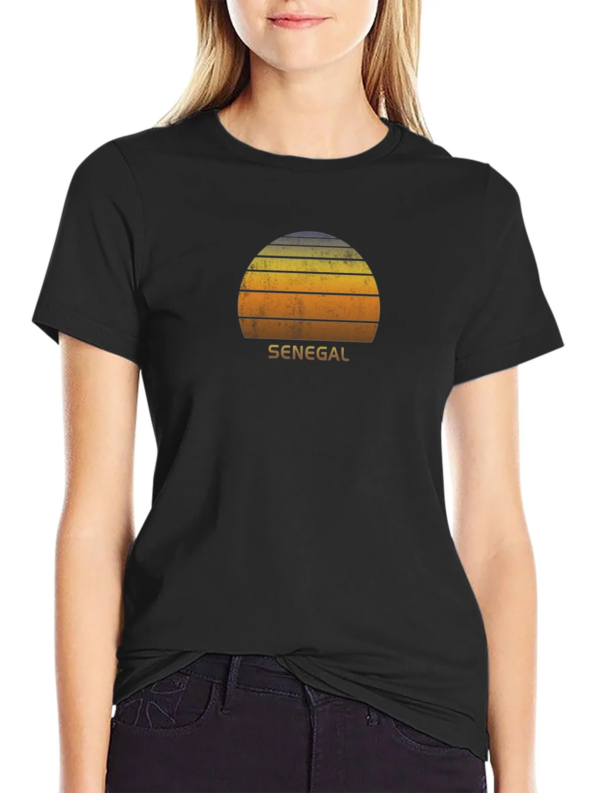 Senegal Retro Sunset T-Shirt - Vintage Style