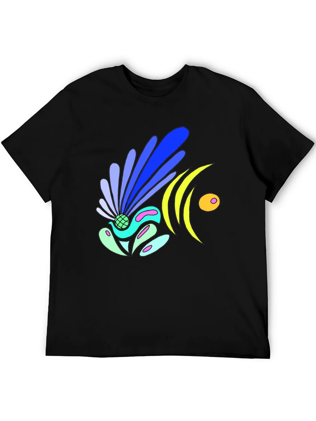 Abstract Design Black Tee
