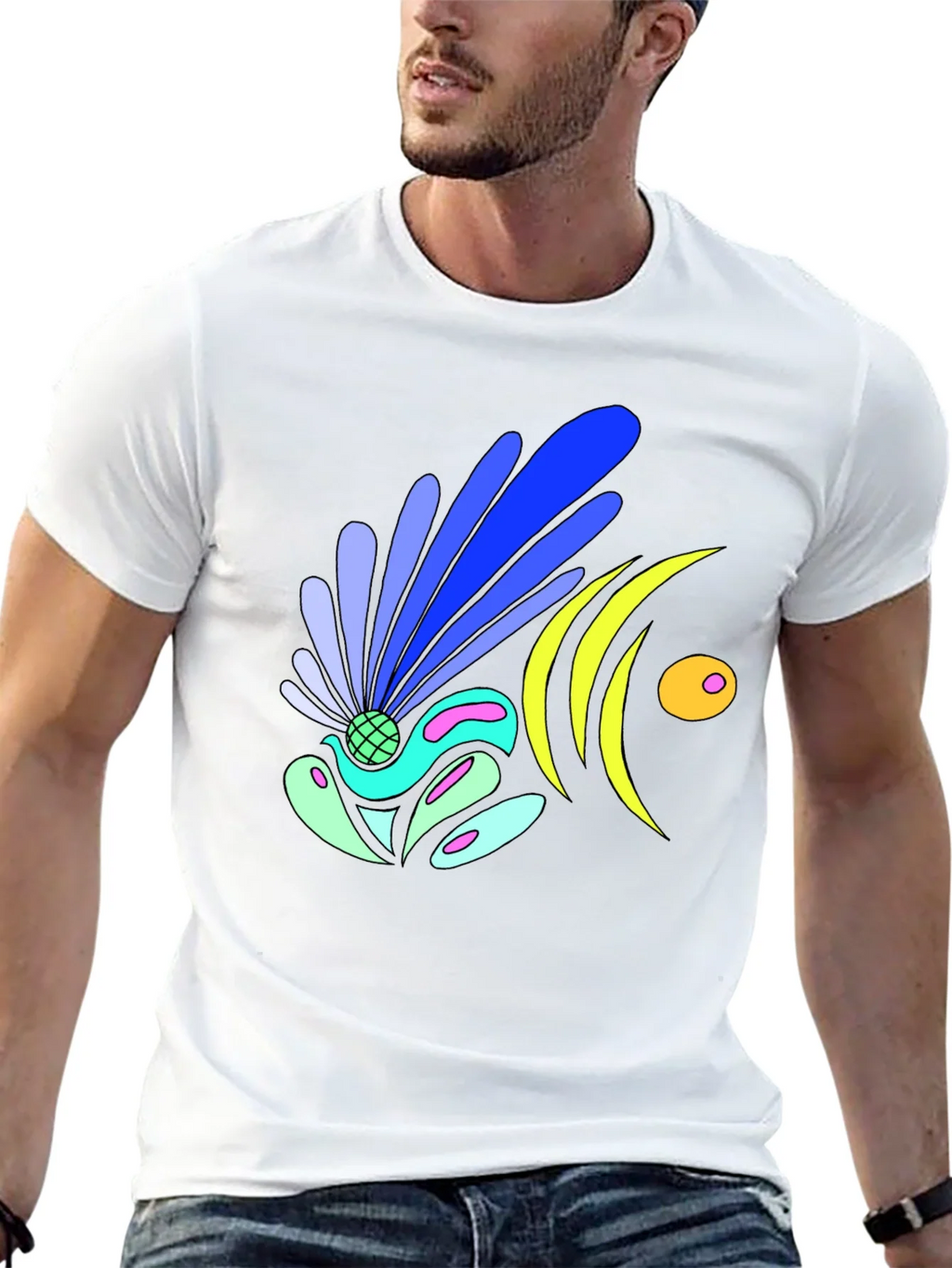 Abstract Design Black Tee