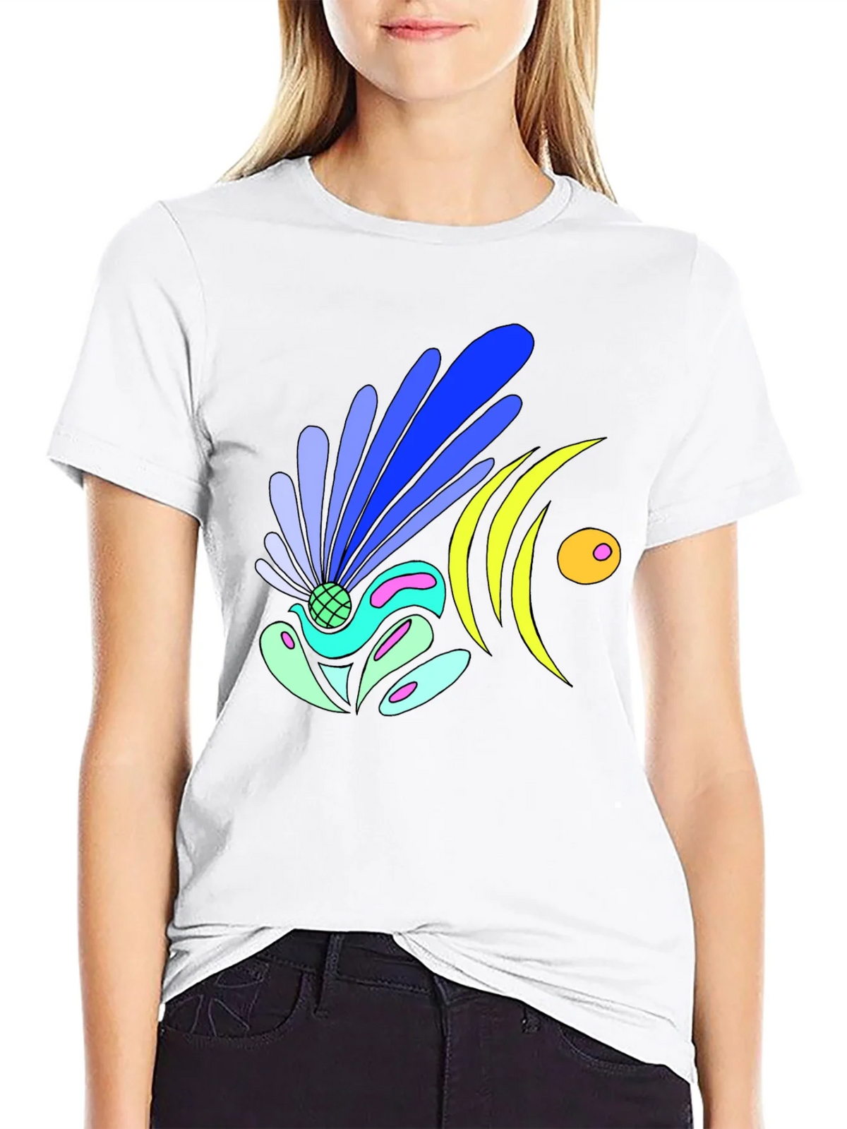 Abstract Design Black Tee
