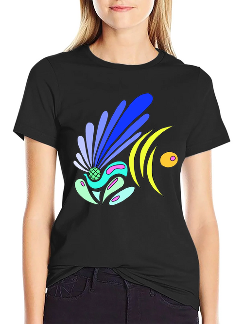Abstract Design Black Tee