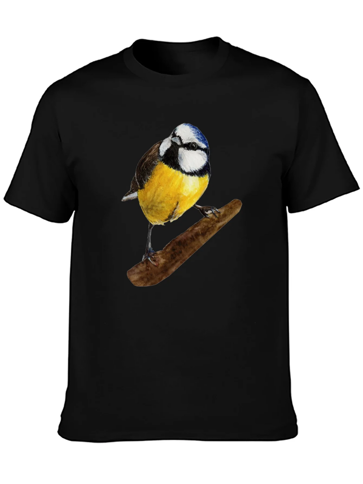 Bird Print Black T-Shirt