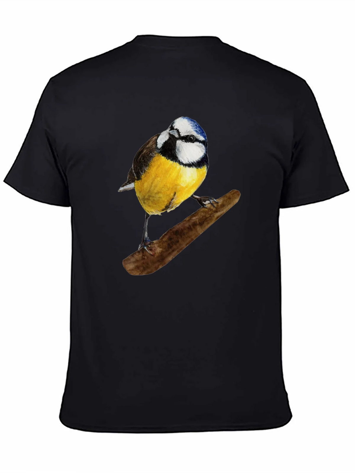 Bird Print Black T-Shirt