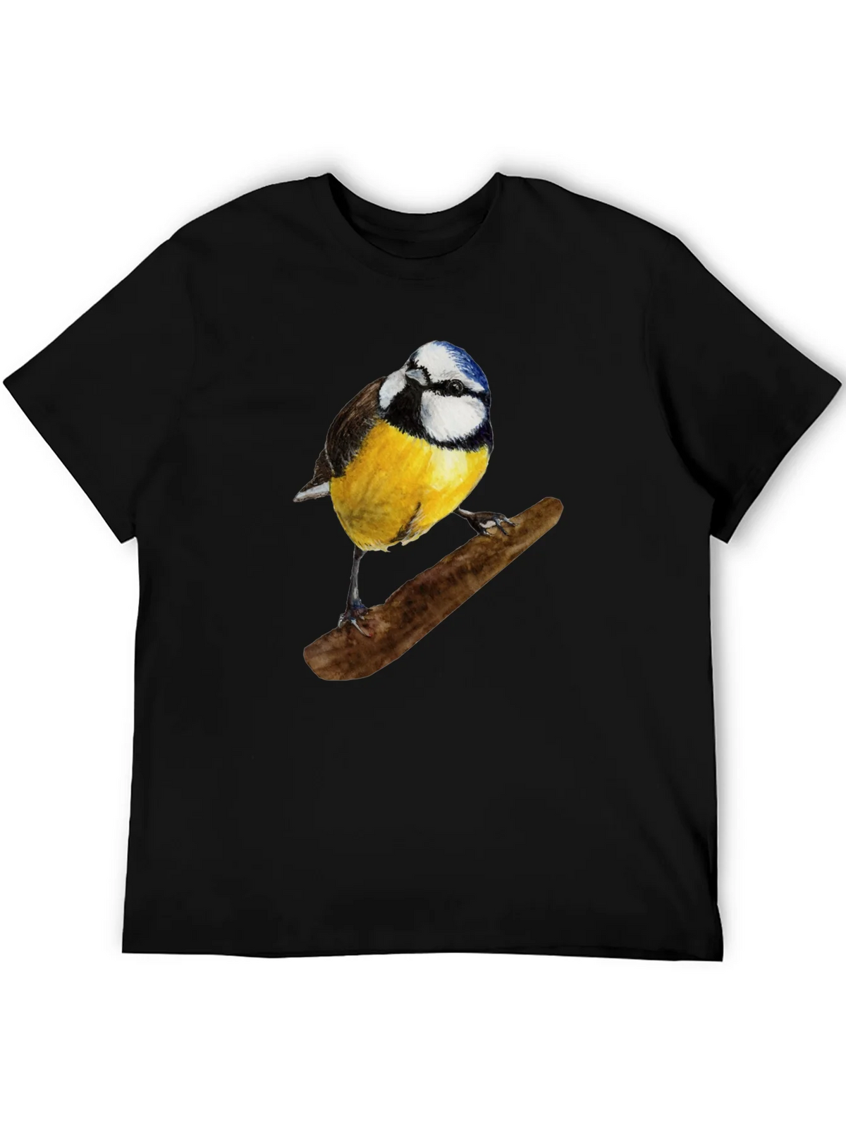 Bird Print Black T-Shirt