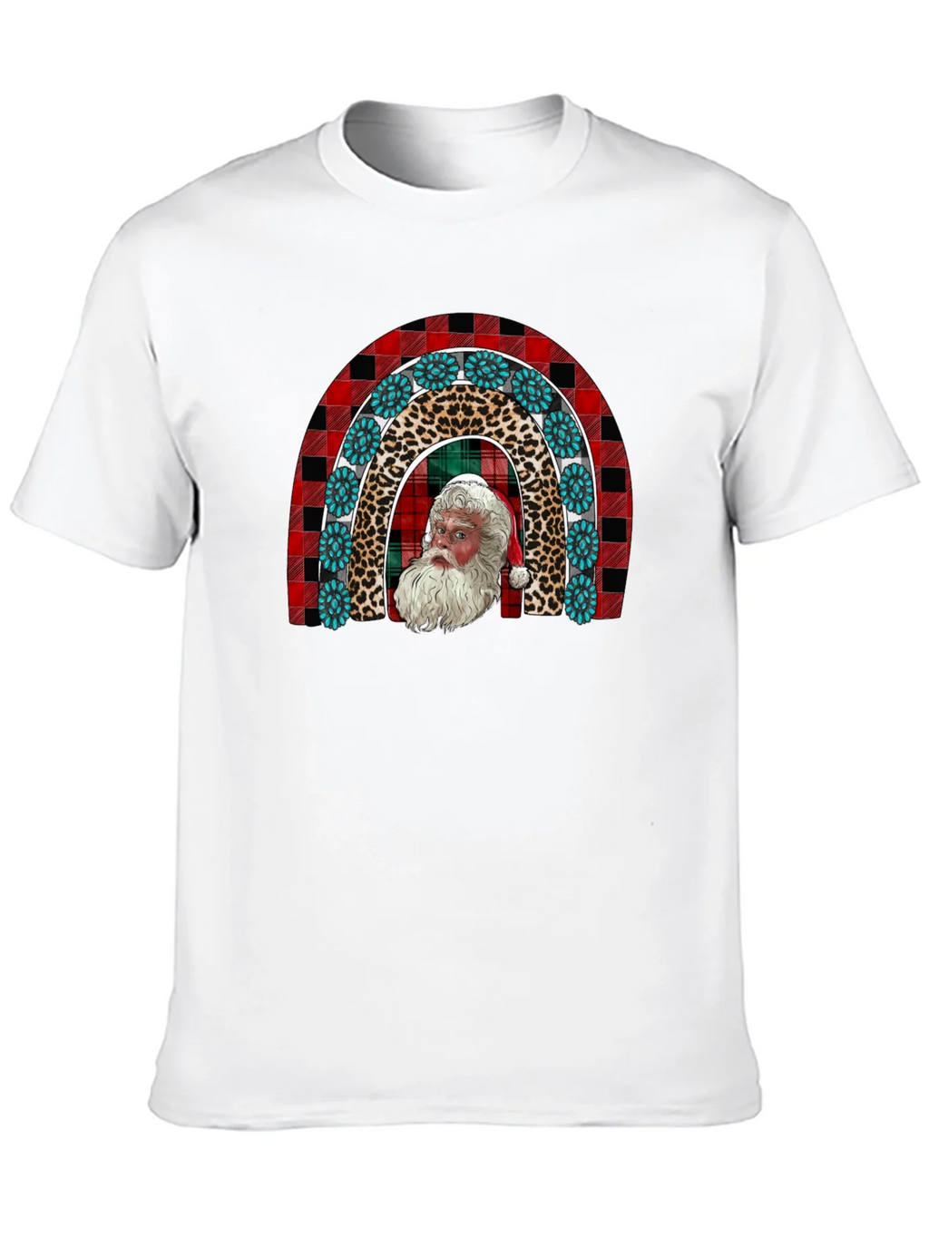 Santa Rainbow Graphic Tee - Holiday Cheer