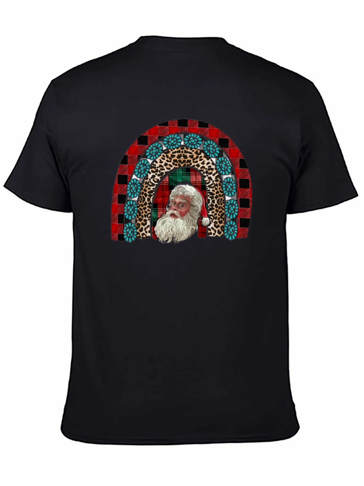 Santa Rainbow Graphic Tee - Holiday Cheer