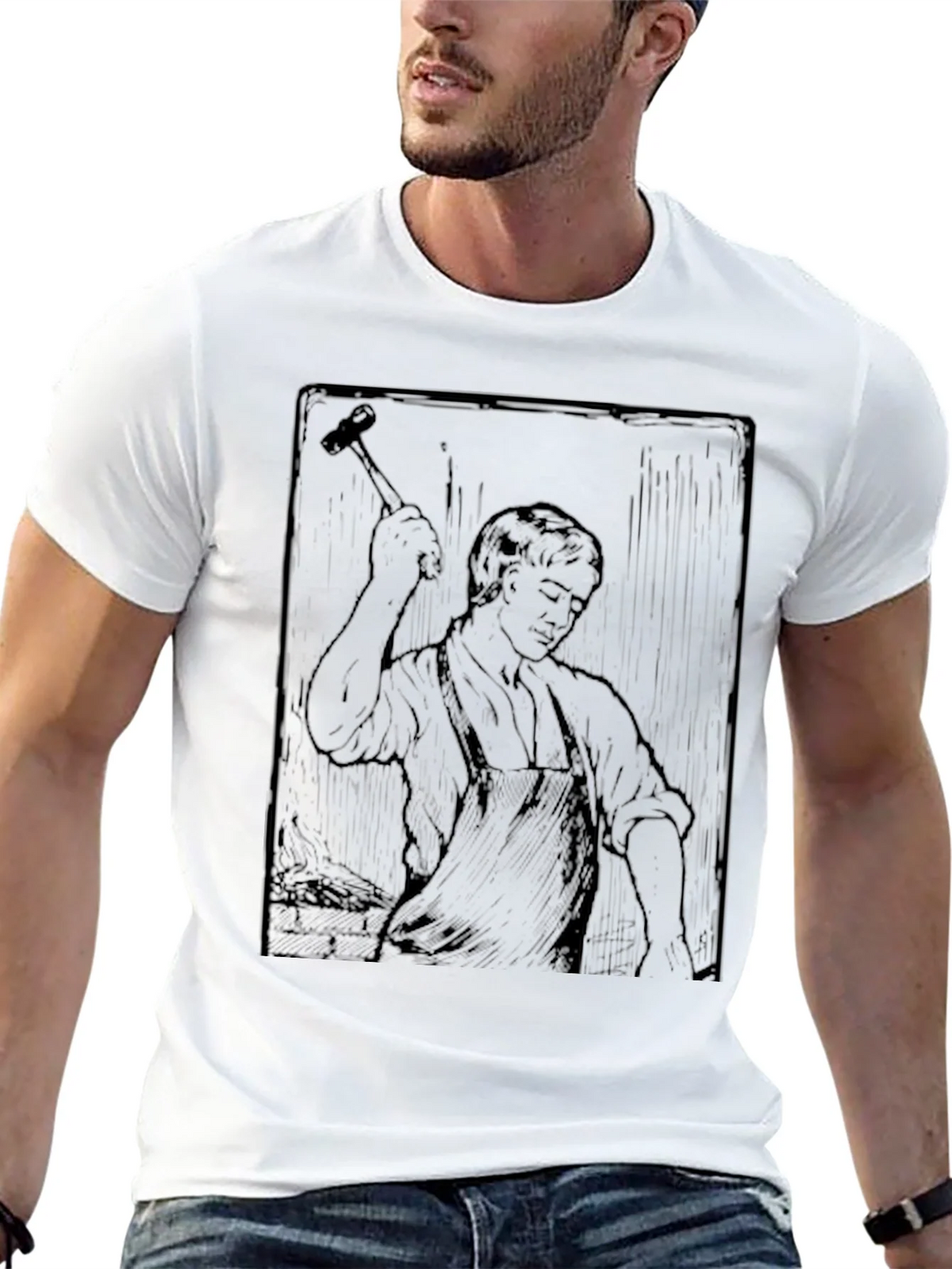 Blacksmith Graphic Print Crewneck T-Shirt