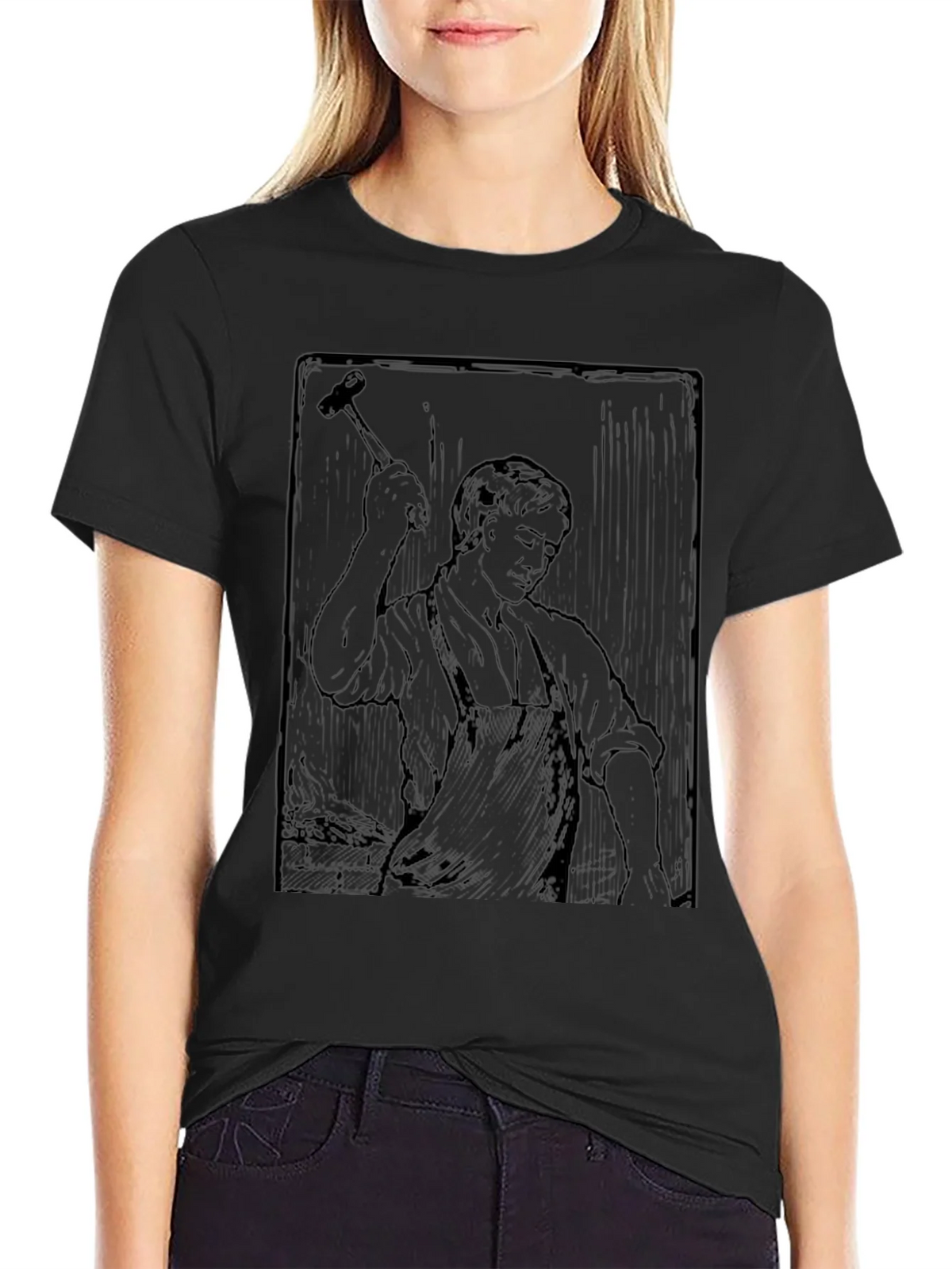 Blacksmith Graphic Print Crewneck T-Shirt