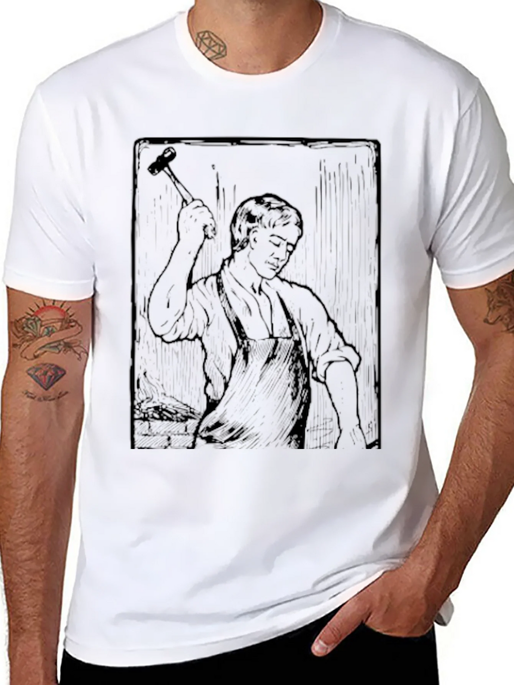 Blacksmith Graphic Print Crewneck T-Shirt