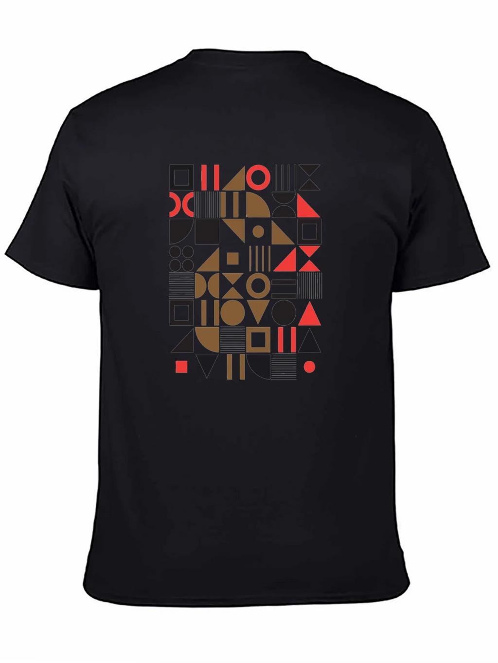 Geometric Pattern Black Tee