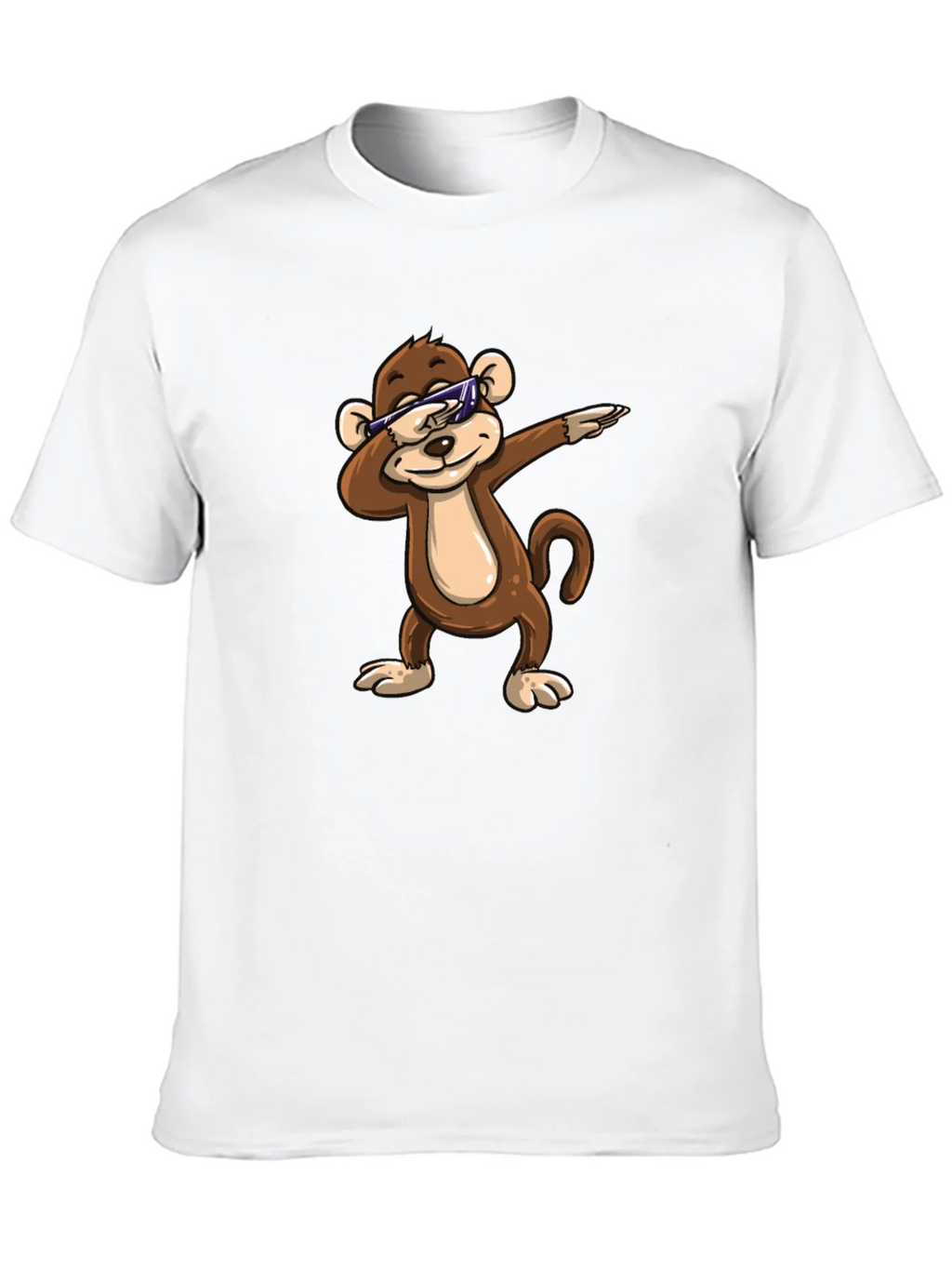 Cool Monkey Dabbing Graphic Tee - Black Cotton Shirt